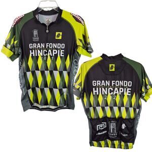 Hincapie Gran Fondo Black Yellow Full Zip Cycling Bike Riding Jersey Top Men's M